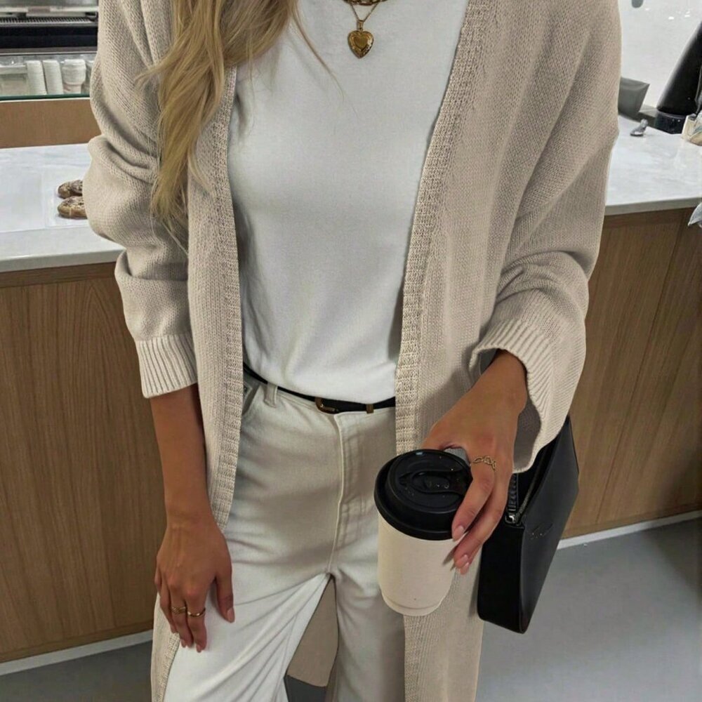 casual womens open front knit sweater cardigan - Picture 9 of 9